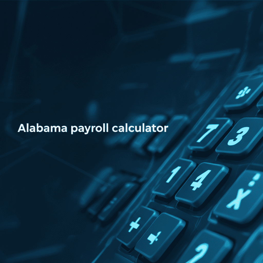An image showing the Alabama Payroll Calculator interface with input fields and results.