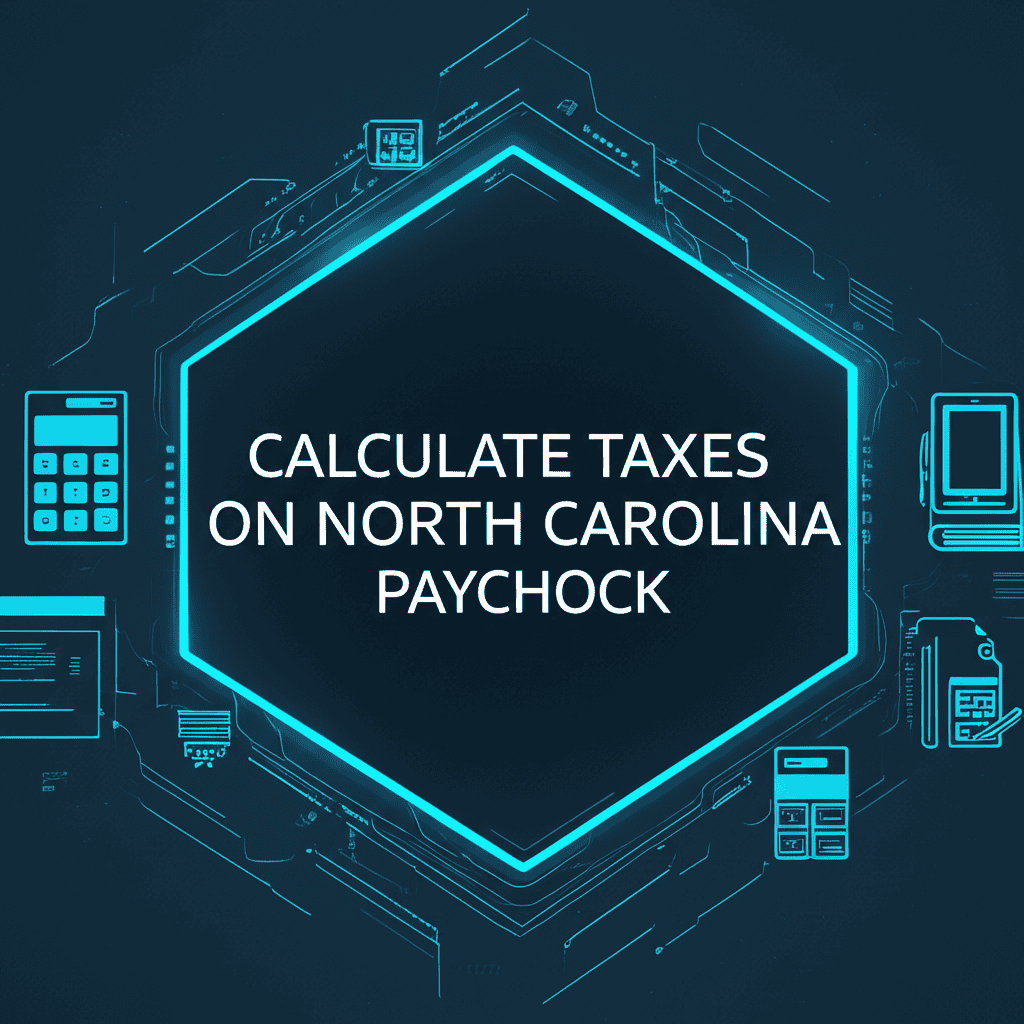 A person reviewing a North Carolina paycheck calculation with a calculator.