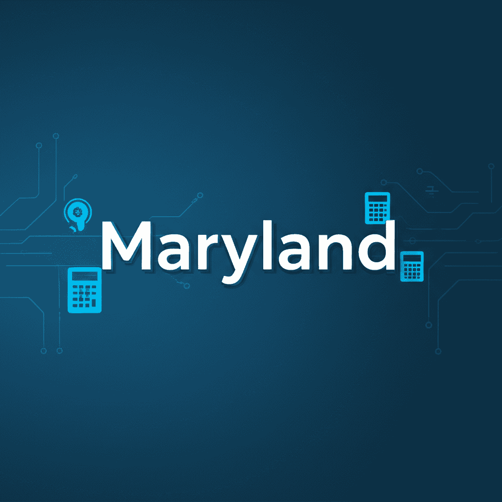 Maryland State Map and Flag