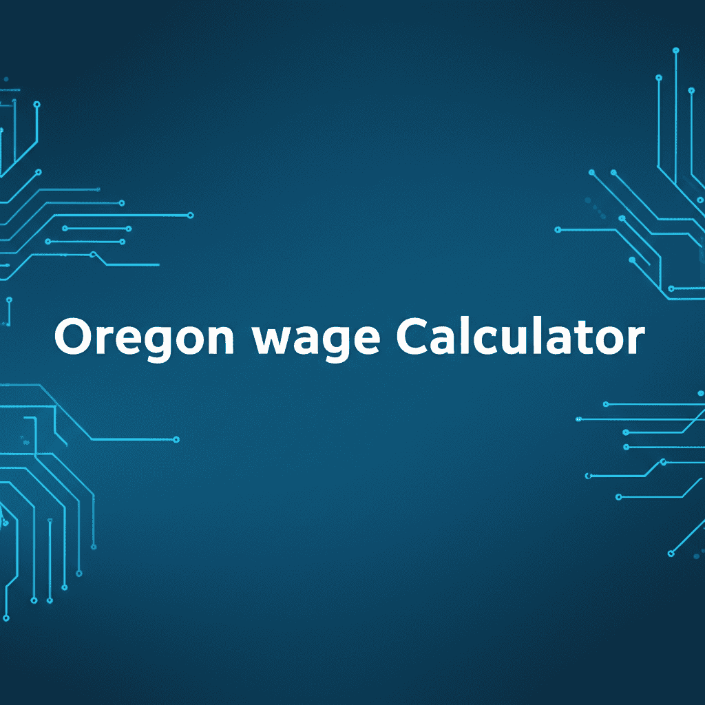 An illustration of an Oregon wage calculator showing financial data and a map of Oregon.