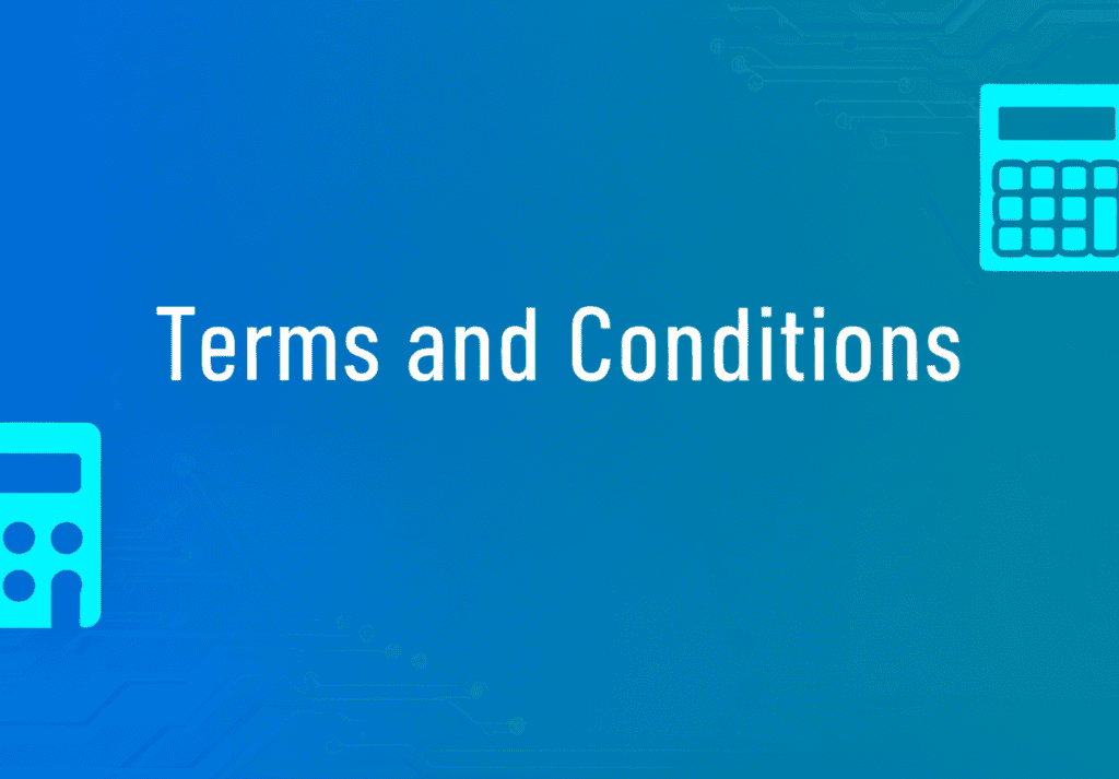 Terms and Conditions document with gears and legal symbols representing agreement and policy
