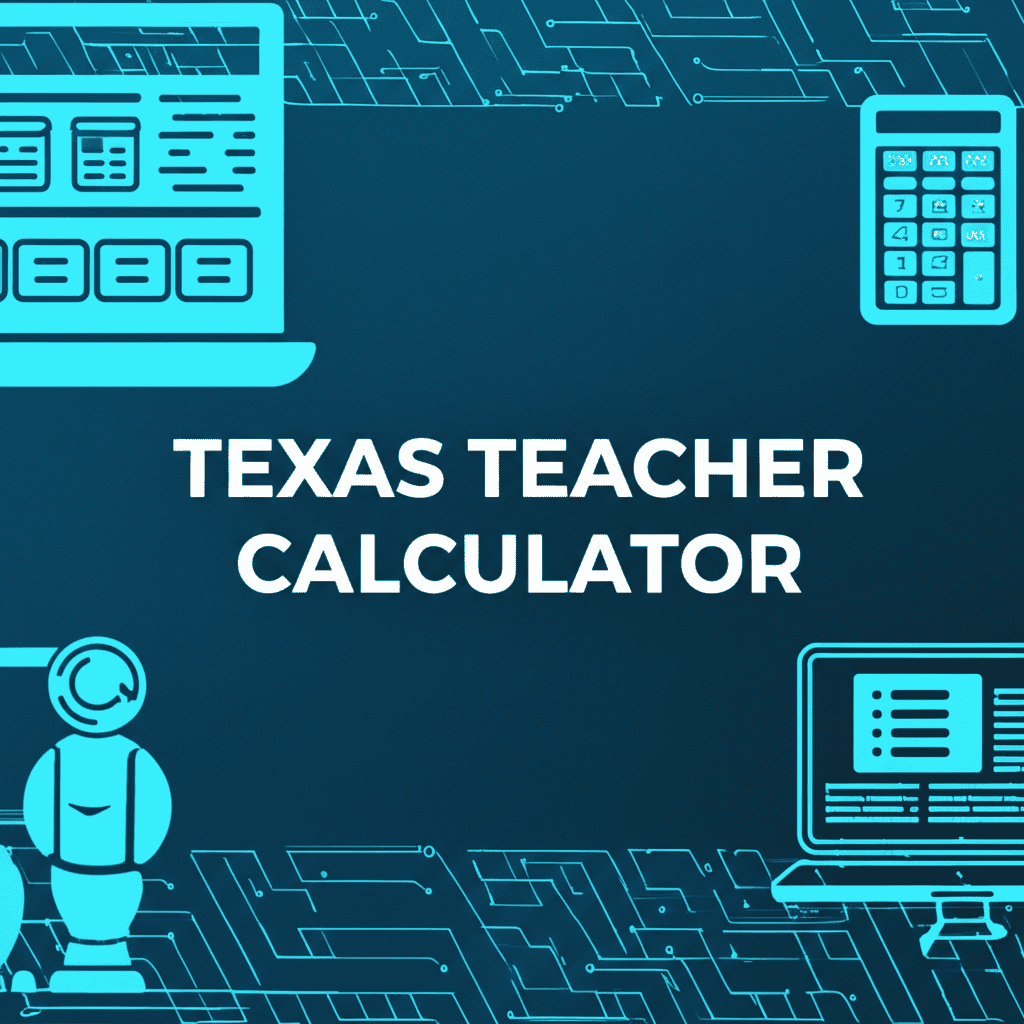 Texas teacher calculator illustration showing financial planning